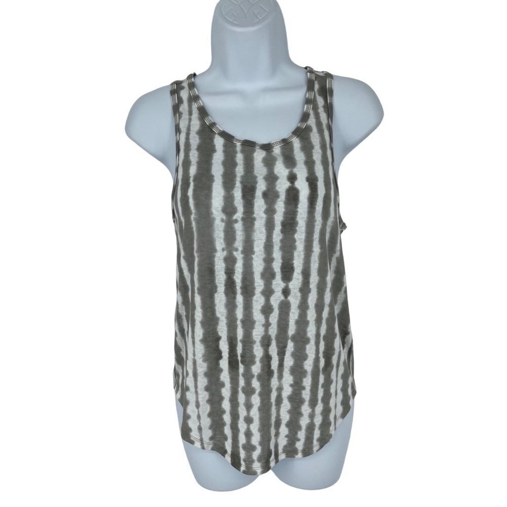 Athleta Taupe White Tie Dye Open Back Tank Top Size XXS